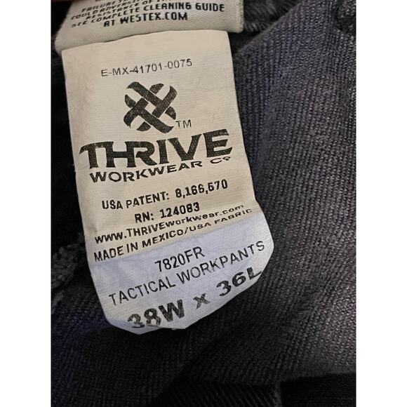 Thrive Workwear Pants Mens 38x36 Navy FR CAT 2 Westex UltraSoft Tactical 7820FR - Picture 7 of 12